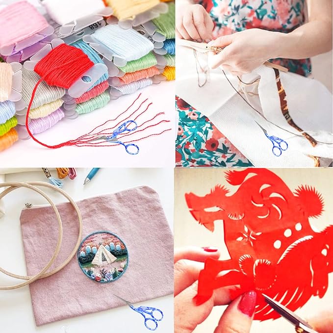 BIHRTC 4.5inch Crochet Scissors with Case Thread Embroidery Scissors Stainless Steel Sharp for Household Handicraft Needlework Threading DIY Art Handcraft Tool
