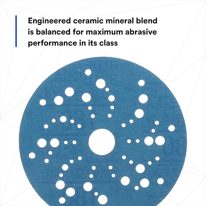 3M Hookit Blue Abrasive Disc 321U Multi-hole, 36161 5 in 180 50 discs per carton