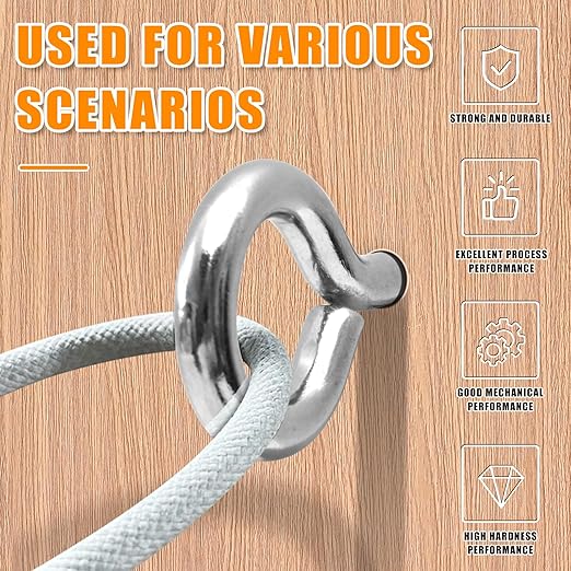 40PCS 2.5 inches Screw Eyes M6 304 Stainless Steel Eye Screws, Heavy Duty Screw, Eye Hooks Screw Eye Bolts Eye Hooks Screw, Indoor & Outdoor Uses (40, M6-2.5inch)