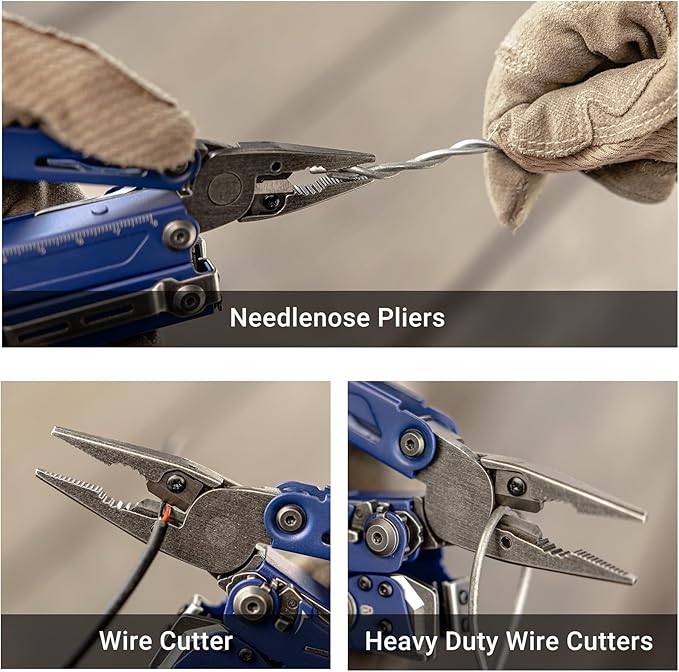NEXTORCH PIONEER MT20 14-IN-1 Multi-tools Full-Size,Multi-tool Set with Scissors Needle Nose Pliers Pocket Clip Multi-tool for DIY Home Outdoors Everyday Carry Men Gift Color (BLUE with Glass Breaker)