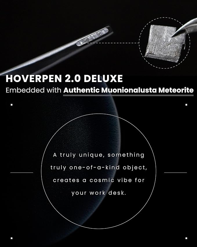 Novium Hoverpen 2.0 Interstellar Edition - Space Black, Unisex, Ballpoint Pen, 23.5 Degree Angle, Schmidt Ballpoint Refill, No Spills, No Spotting, No Explosions