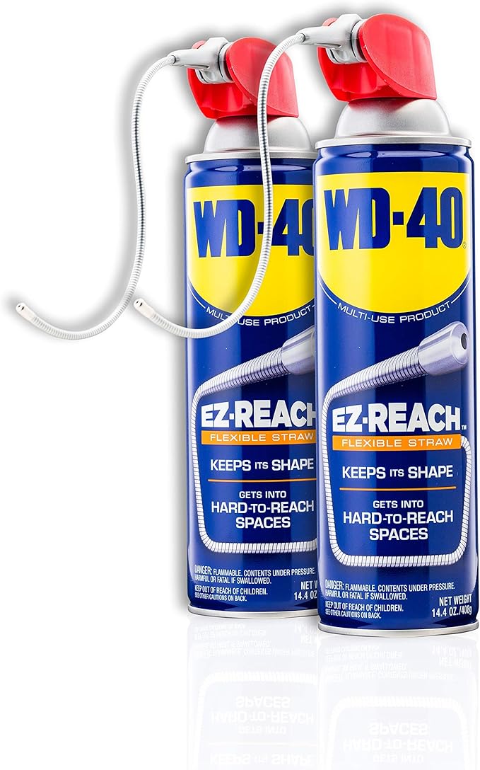 WD-40 Original Formula, Multi-Use Product, EZ-Reach Flexible Straw, 14.4 OZ [Twin-Pack]