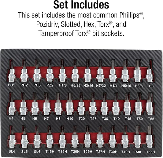 Sunex 9737 37 Pc. 3/8" Drive Bit Socket Set