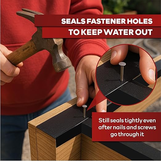 XFasten Butyl Joist Tape for Decking, 2 Inch x 50 Feet (24-Pack), Professional Butyl Deck Joist Tape 2 Inch Waterproof Roof Sealant Flashing Tape, Black