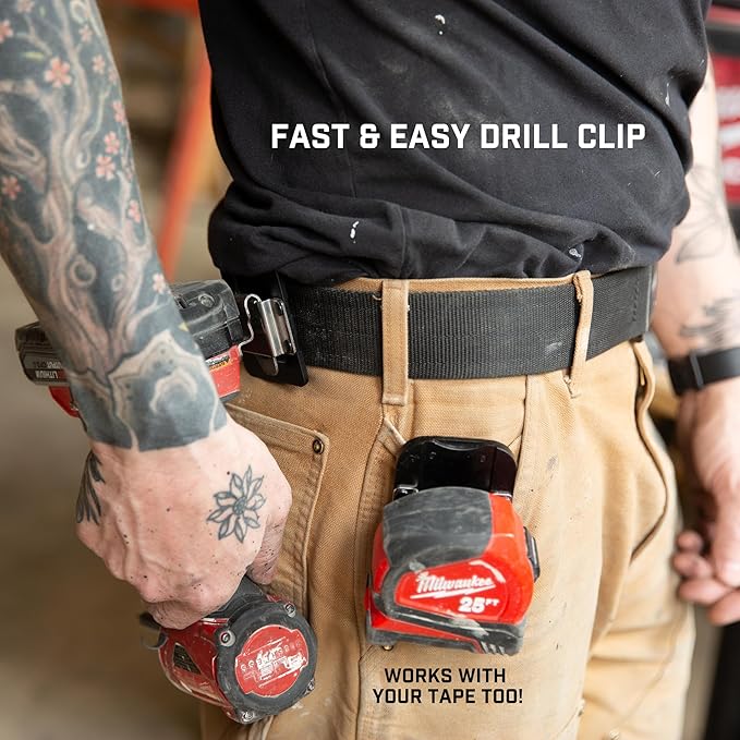 Holstery DriverMaster | Clip-On Tool Belt Drill Holder - Simple Hook Holster for Cordless Drill, Impact, Nailer, Tape Measure, or Any Tools with Hanger Clips