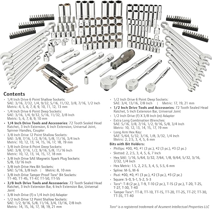 Ingersoll Rand 205 Pc. SAE/Metric Master Mechanics Tool Set- 752022