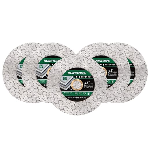 Tile Diamond Saw Blade - 5PCS 4.5"/115mm Dual-Purpose Diamond Cutting Disc,Angel Grinder Blade Arbor 7/8"-5/8" for Cutting and Grinding Ceramic Tiles,Porcelain,Granite,Marble