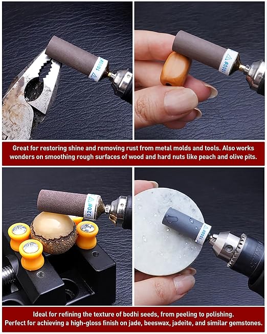 1500 2000 2500 3000 Grit Sanding Bits for Dremel Tool with 1/8" Shank 16Pcs Sanding Drums Rotary Tools Accessories, Sanding Stick Sand Paper Tips for Metal Rust Removal/Jade Polishing/Stone Grinding