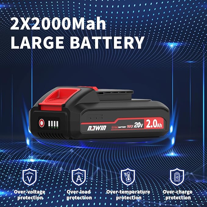 NAWIN 3/8" Cordless Ratchet Wrench, Brushless Motor, Electric 20V Ratchet with Battery and Charger, 60 Ft-lbs, Power Ratchet Tool Kit