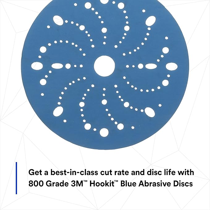 Mmm 36184 Hookit Blue Abrasive Disc Multi-hole 6 800g