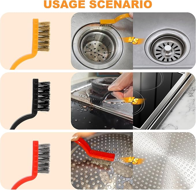 Razor Blade Scraper with 10pcs Blades and 3Pcs wire brushes,Scraper Tool for Cleaning Glass Window, Cooktop, Oven, Stove, Scraper with Buit-In Blade Storage, Upgraded Lock Mechanism, Orange
