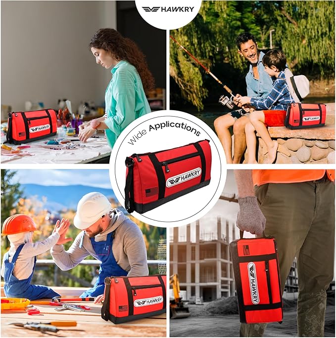 HAWKRY Oxford Waterproof Tool Bag ??Small Tool Bag and Tool Pouch, Fishing Bag, Travel Pouch, Compact, Durable Small Travel Bag, Multipurpose Tool Bags for Men for Work, Fishing and Travel