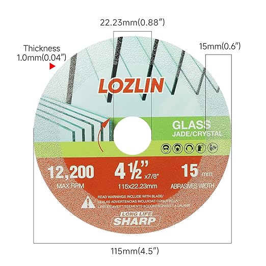3-Pack 4.5" Diamond Multi-Purpose Saw Blades - Heavy Duty Angle Grinder Discs for Cutting Marble/Quartz/Stone/Tile/Metal/Plastic (Nano-Diamond, 3)