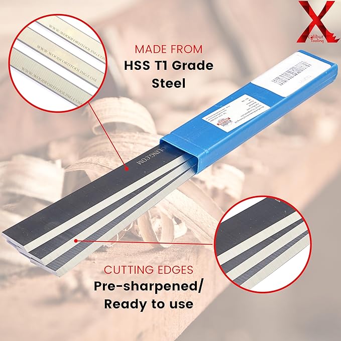 Jointer Knives 10 x 3/4 x 1/8 Inch Jointer Knives for Grizzly G0455, H7397, SIP 01550, Metabo HC26C, Scheppach HC260 Thickness Planer Blades - Pack of 2 Resharpenable