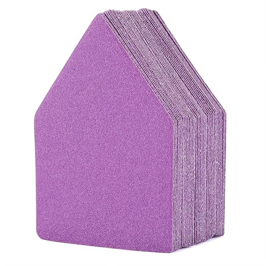 150 Grit Sandpaper 50PCS, 90mm x 65mm Triangle Sanding Sheets, Fits Milwaukee M12 Fuel Sander, Hook & Loop Detail Sander Pads, Ceramic Alumina Abrasive Sand Paper for Wood Finishing, Detail Sanding