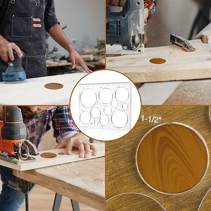 Router Templates for Woodworking,Router Jig Circle Inlay Templates Decorative,13-in-1 Router Templates(10 * 7.8 inches)