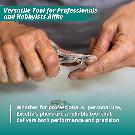 Excelta 2644D Small Chain Nose Pliers, Stainless Steel, Serrated Jaws, Dual Leaf Springs, Soft Cushioned Anti-Static Grip, 4.75 Inch Length, Designed for General Purpose Applications, Intermediate