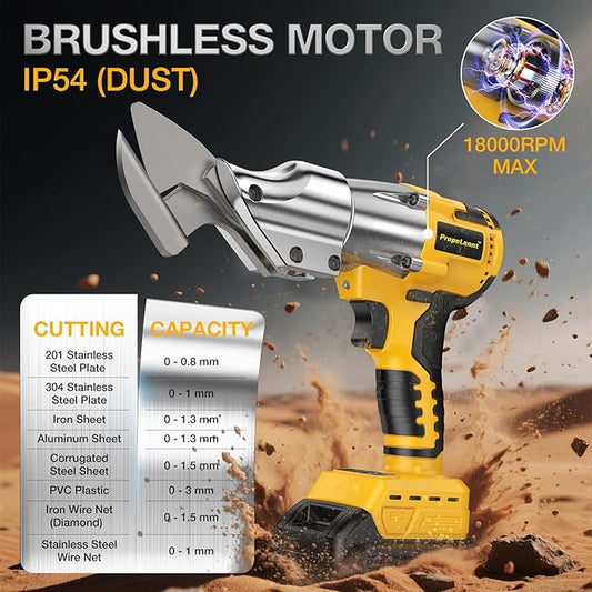 Cordless Metal Shears for Dewalt 20V Max - 14GA Steel Metal Cutter, 360째 Pivoting Head, 400Nm Torque Cutting Stainless Sheet, Iron, Carpet, Leather, Cardboard(NO Battery)