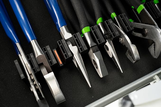 ToolBox Widget - Plier Organizers Kit | Magnetic Plier Holder for Tool Drawer | Modular Tool Storage Organizer for Professional & DIY Mechanics | Organize Tools for Fast Accountability - 4 Pack