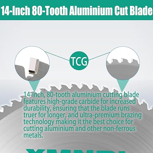 14 Inch 80 Teeth Aluminium Cutting Blade,Replacement for Evolution 14 Inch 80 Teeth Aluminium Cutting Blade,Compatible with Evolution S355CPSL,S380CPS,EVOSAW380,Dewalt DW872 and Other Cutting Saws
