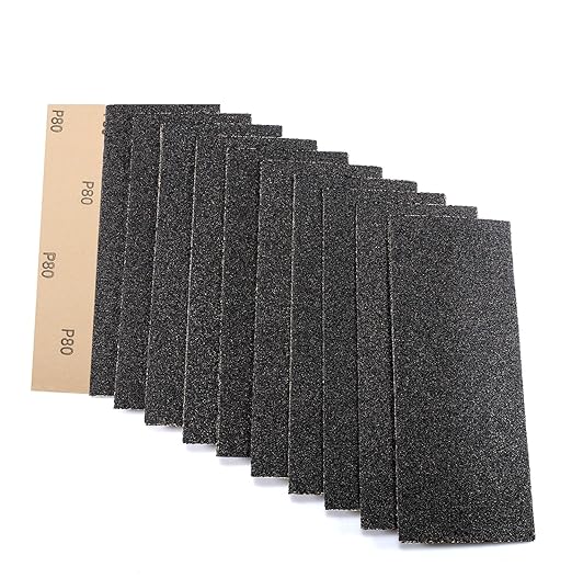 30Pcs 9 x 3.6 Inchs 80 Grit Wet and Dry Handmade Universal Sanding Sheets, Suitable for Woodworking Furniture/Automobiles/Metal/Lacquer Polishing Sandpaper