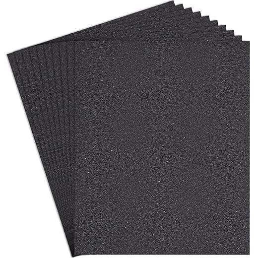 320 Grit Sand Paper, 9 x 11 Inch, 10 Pcs Wet Dry Sandpaper Sheets, Silicon Carbide for Wood, Metal, Automotive Sanding and Polishing, Waterproof and Durable