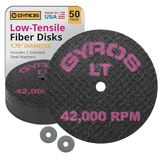 Gyros 11-21702/50 Cut Off Wheels, Black, 1.75"- 50PK