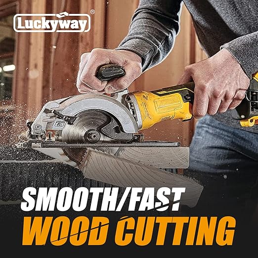Luckyway 4-1/2 Inch Circular Saw Blade 24T Farming & 40T Fine Finish with 3/8 Inch Arbor, TCT Trim Saw Blade for Cutting Wood, 4-Pack