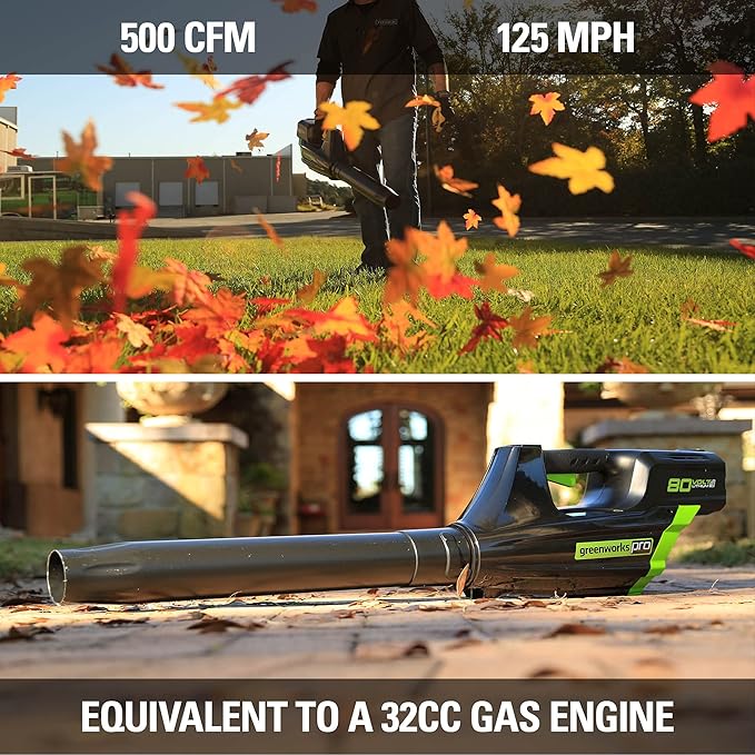 Greenworks 80V Brushless Cordless Yard Tool Combo Kit with 2.0Ah Battery & Rapid Charger ??16" Dual-Line String Trimmer and 500 CFM / 125 MPH Leaf Blower, Variable Speed, 4-Year Warranty