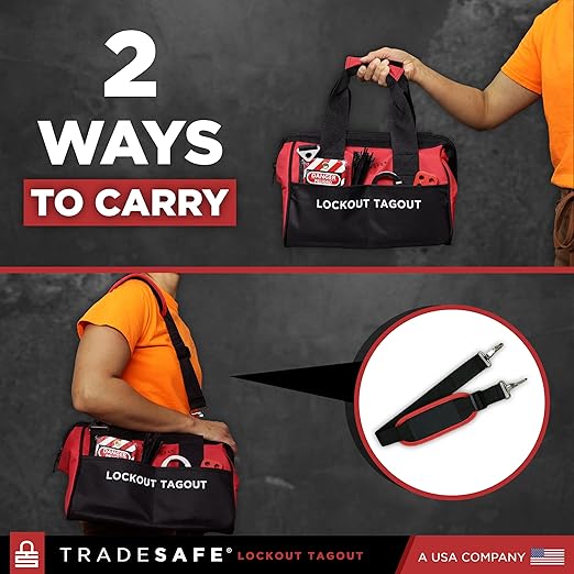 TRADESAFE Lockout Tagout Kit - 90 Loto Devices, Cable Lock, Loto Locks, Breaker Lockout Devices, Lock Out Tags, Plug Lock, Hasps, OSHA-Compliant Lock Out Tag Out Kits Electrical Tools