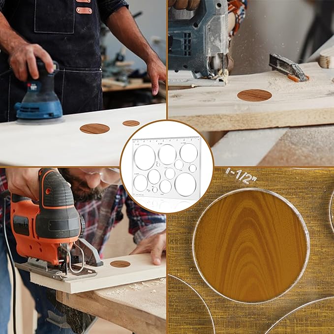 10"*7.9" inches 13 in 1 Router Template for Woodworking,Router Jig Template,Bowtie Router Template Jig Kit, Circle Inlay Template Decorative Template, clarity