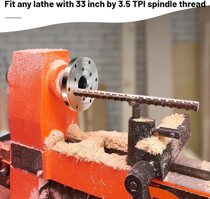 Wood Lathe Steel Faceplate 4",Faceplate for Wood Lathe,Lathe Face Plate Fit for M33x3.5 Spindle