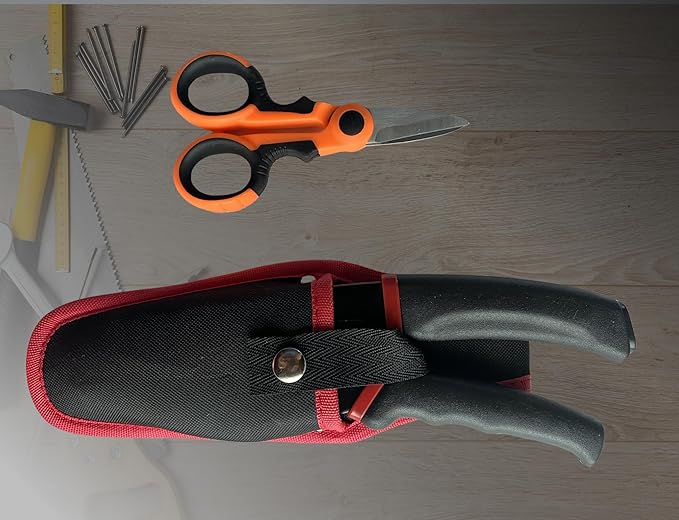 Multipurpose Heavy Duty Scissors All Purpose Utility Industrial Scissors Cutter with Utility Scissor pouch,Electricians Shears- Perfect for plastic, Fibre, Wood, Iron Wire, Soft Pipe