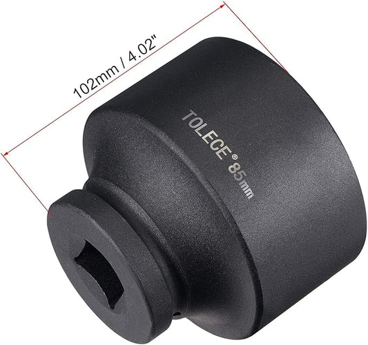 uxcell 1-Inch Drive 85mm 12-Point Impact Socket, CR-MO Steel 102mm Length, Standard Metric Sizes