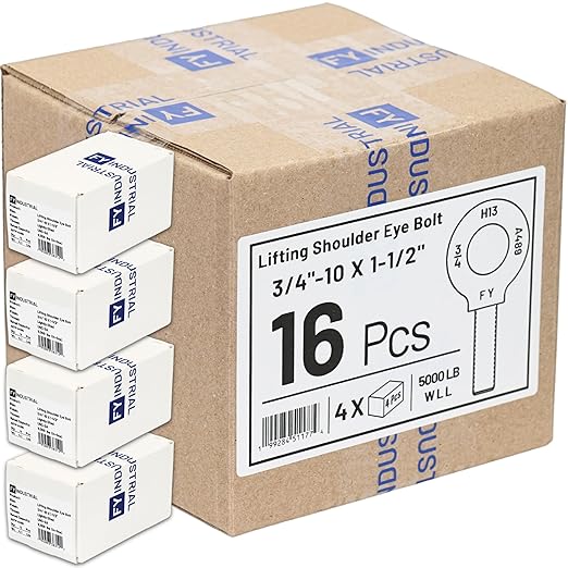 Case of 16 Pcs Lifting Shoulder Eye Bolts 3/4"-10 X 1-1/2"
