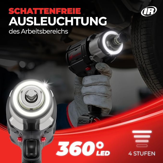 Ingersoll Rand Model W7172 3/4" 20V Cordless Impact Wrench, 1500 ft-lb Torque, Friction Ring and Thru-hole Retainer, Pistol, Bare Tool