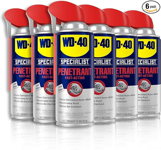 WD-40 Specialist Penetrant with SMART STRAW SPRAYS 2 WAYS, 11 OZ [6-Pack]