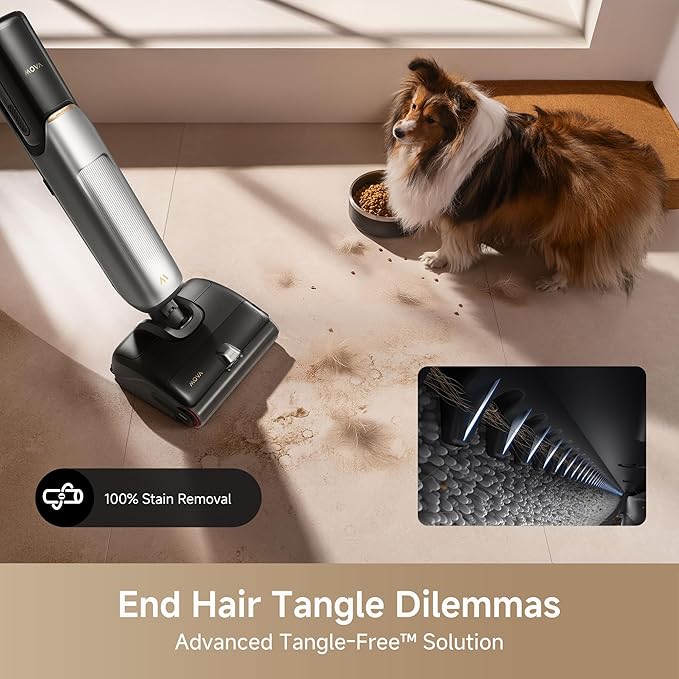Mova X4 Pro Wet Dry Vacuum Cleaner, 20000Pa Cordless Vacuum Mop with Zero Tangle, Hot Water Mopping for Sticky Messes,194??Hot Air Self Drying, 180째 Lie Flat, Push-in Charging Station, LED Display