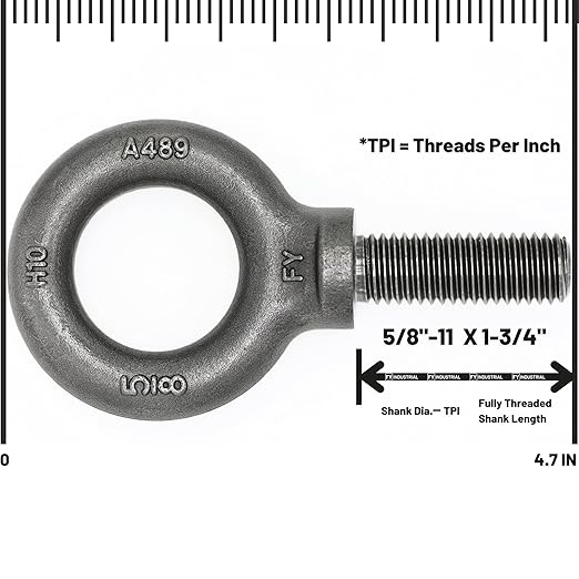 Box of 6 Pcs Lifting Shoulder Eye Bolts 5/8"-11 X 1-3/4"
