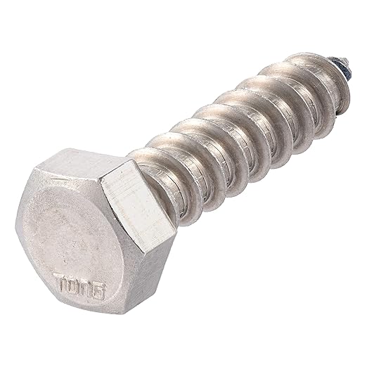 3/8 x 1 Stainless Lag Bolt (25-Pack) 18-8 Stainless Steel, Heavy Duty Hex Wood Lag Screw, ASME B18.2.1 Commercial/Industrial Grade by Makers Bolt