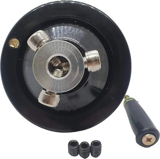 The Ultimate Handwheel | 0.5" or Less Shaft - Out Dia 4" | 2-Type Set Screw and Revolving Knob Handle Included Can be Used Immediately Without Any Pre-Processing Before Use. [Made in Korea]