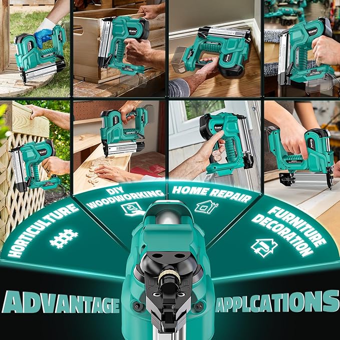 Ecarke Cordless 2 Inch Brad Nailer Compatible with Makita 18V Battery(No Battery),2 In 1 Electric Nail Gun,18GA Staple Gun with 1000 Nails, Battery Powered Nail Gun for Trim Wood Crafting Carpentry