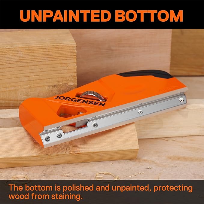 JORGENSEN Chamfer Plane, Edge Corner Plane with 4 Cutter Heads, Storage Space - Hand Plane for Woodworking, Carpenter Woodworking Tools for Edge Trimming of Wood, Edge Corner Flattening