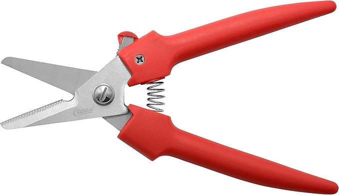 Clauss Spring-Action Stainless Steel Wire Cutters / Pruning Shears For Gardening, Red, 7.5?쇺?(33503)