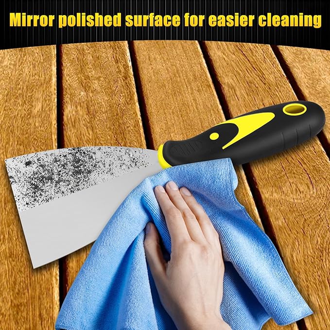 4 Pack Putty Knife - 2" Putty Knives Set Paint Scraper Tool Stainless Steel Spackle Knife No-rust Metal Wallpaper Scraper for Drywall Repair, Wallpaper Removal and Plaster Scraping
