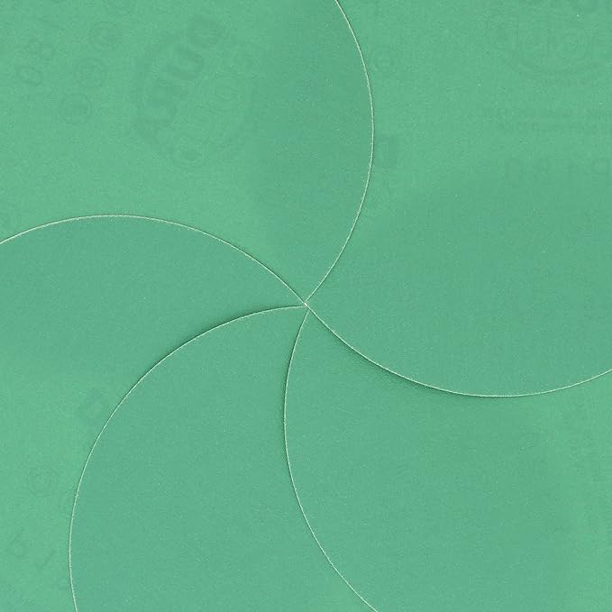 Dura-Gold Premium 6" Green Film PSA Sanding Discs - 180 Grit (Box of 25) - Self Adhesive Stickyback Sandpaper for DA Sanders, Finishing Medium Cut Abrasive - Sand Automotive Paint, Woodworking Wood