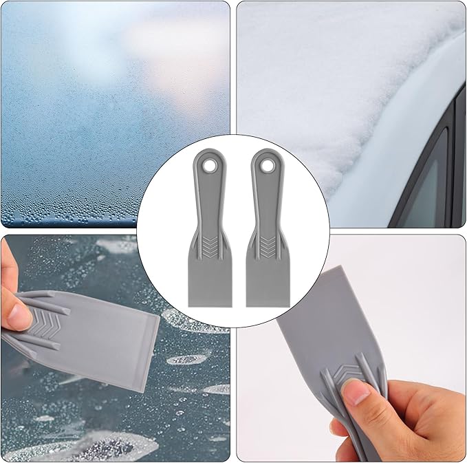 6pcs Plastic Putty Knife, Flexible Putty Scraper Wall Scraper Accessory for Repair Spackling Patching Plastering and Painting(Grey)
