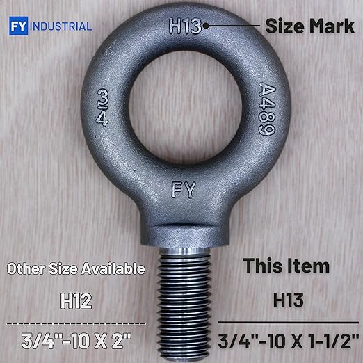2 Pcs Lifting Shoulder Eye Bolts 3/4"-10 X 1-1/2"