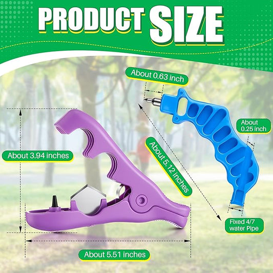 Feekoon Drip Irrigation Tubing Cutter Hole Punch Tools, 2 in 1 Hole Punch & Tubing Cutter, 2 in 1 Drip Irrigation Tool for 1/4'' Fitting Emitter Insertion for Outdoor Garden Lawn Pipe System Hose.