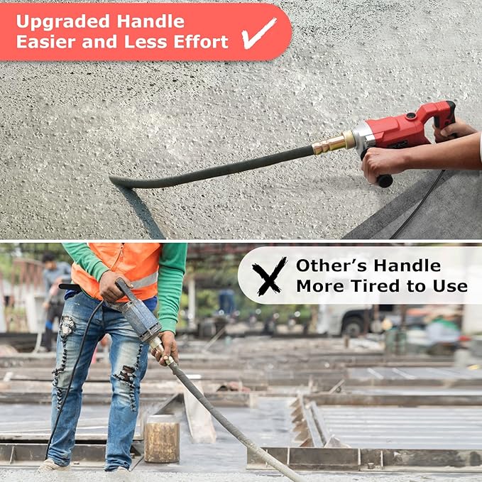 Seeutek Concrete Vibrating Tool - 1600W Electric Concrete Vibrator with 6.6ft Shaft Rod, 15000VPM Portable Pencil Cement Vibrator for Industrial Concrete Construction, Easy to Use